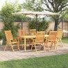 Ensemble de salle à manger pour jardin Pliable 7 pcs Marron 615271615271
