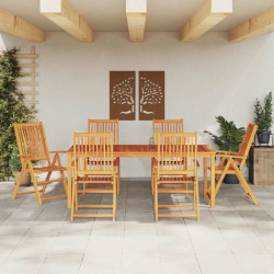 Ensemble de salle à manger pour jardin Pliable 7 pcs Marron 615271615271