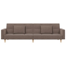 Canapé-lit à 2 places avec deux oreillers taupe tissu 615276615276