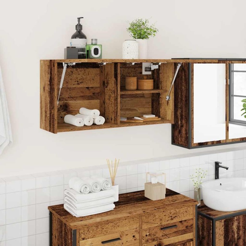 Armoire murale de bain vieux bois 80x25x40 cm bois d'ingénierie 615279615279