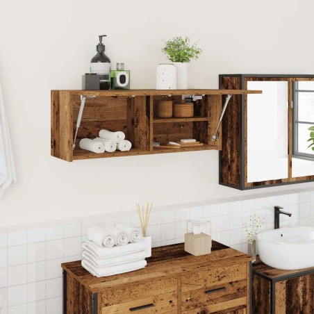 Armoire murale de bain vieux bois 80x25x30 cm bois d'ingénierie 615280615280