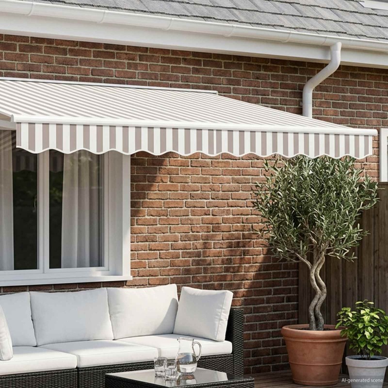 Remplacement de lambrequin Gris clair et blanc 3,5 m Polyester 615282615282
