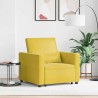 Canapé-lit escamotable simple avec des roues Jaune Velours 615285615285