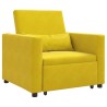 Canapé-lit escamotable simple avec des roues Jaune Velours 615285615285