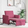 Canapé-lit escamotable simple avec des roues Bordeaux Velours 615286615286