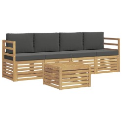 Ensemble de canapés d'extérieur 5 pcs Blanc et anthracite 615322615322