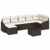Ensemble de Canapés avec coussin 8 pcs Marron polyrotin 615324615324