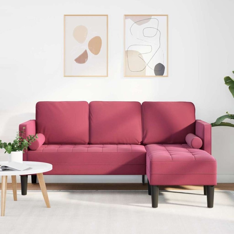 Ensemble de Canapés avec coussin Bordeaux Polyester 615325615325