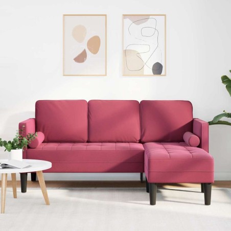 Ensemble de Canapés avec coussin Bordeaux Polyester 615325615325