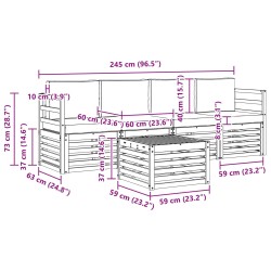 Ensemble de canapés d'extérieur 5 pcs Blanc et crème Polyester 615327615327