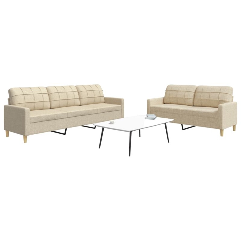 Ensemble de canapés 2 pcs crème tissu 615329615329