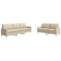 Ensemble de canapés 2 pcs crème tissu 615329615329