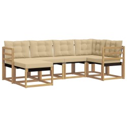 Ensemble de canapés d'extérieur 6 pcs Blanc et Beige 615331615331