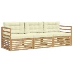 Ensemble de canapés d'extérieur 3 pcs Blanc et crème Polyester 615333615333