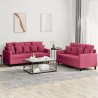 Ensemble de canapés 2 pcs avec coussins Rouge bordeaux Velours 615335615335