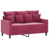 Ensemble de canapés 2 pcs avec coussins Rouge bordeaux Velours 615335615335