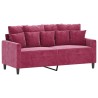 Ensemble de canapés 2 pcs avec coussins Rouge bordeaux Velours 615335615335