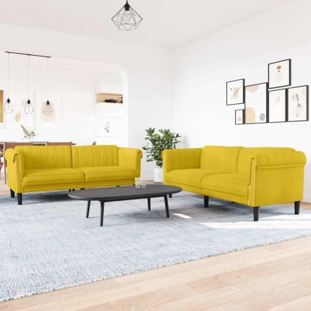 Ensemble de canapés 2 pcs jaune velours 615338615338