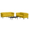 Ensemble de canapés 2 pcs jaune velours 615338615338