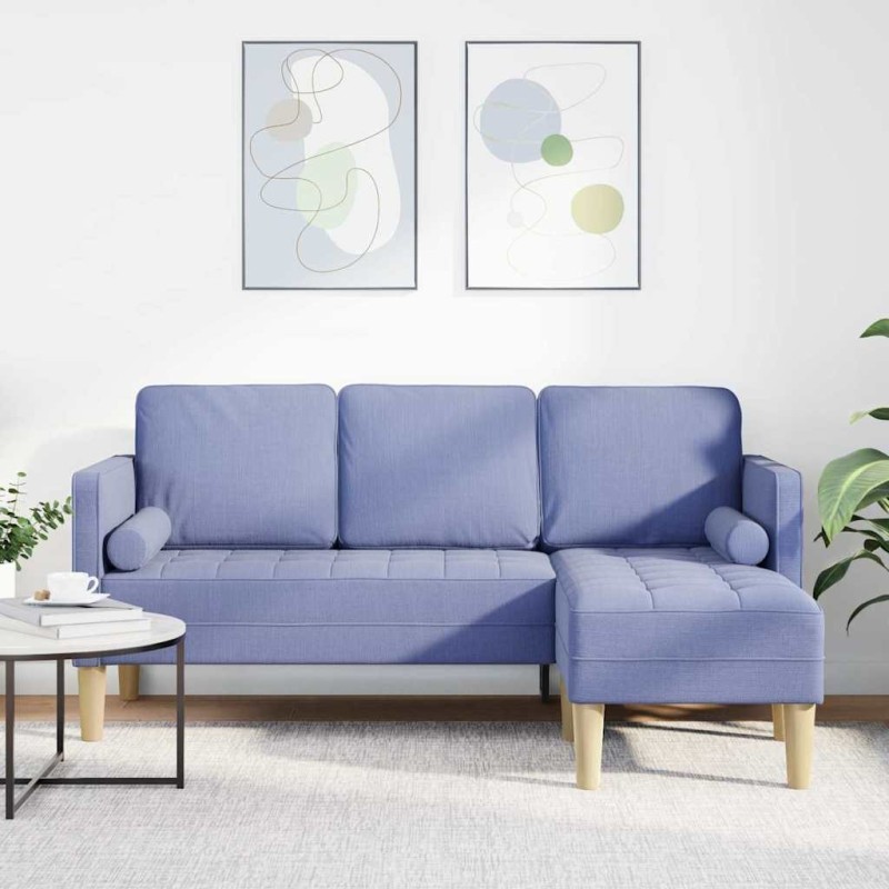 Ensemble de Canapés avec coussin Bleu denim Polyester 615344615344