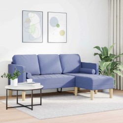 Ensemble de Canapés avec coussin Bleu denim Polyester 615344615344