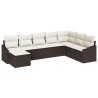 Ensemble de Canapés avec coussin 8 pcs Marron polyrotin 615345615345