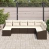 Ensemble de Canapés avec coussin 8 pcs Marron polyrotin 615345615345