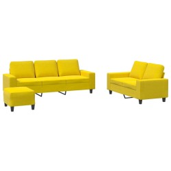 Ensemble de canapés 3 pcs jaune clair tissu 615347615347
