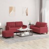 Ensemble de canapés 3 pcs et coussins Rouge bordeaux Similicuir 615348615348