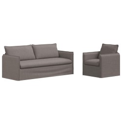 Ensemble de Canapés 2 pcs Taupe 196 x 82 x 85 cm Tissu 615350615350