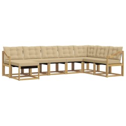 Ensemble de canapés d'extérieur 8 pcs Blanc et Beige 615357615357