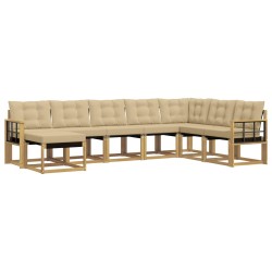 Ensemble de canapés d'extérieur 8 pcs Blanc et Beige 615358615358