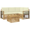 Ensemble de canapés d'extérieur 5 pcs Blanc et crème Polyester 615386615386