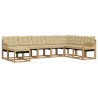 Ensemble de canapés d'extérieur 8 pcs Blanc et Beige 615402615402