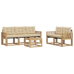 Ensemble de canapés d'extérieur 6 pcs Blanc et Beige 615409615409