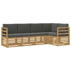 Ensemble de canapés d'extérieur 5 pcs Blanc et anthracite 615412615412