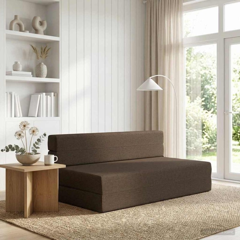 Canapé-lit pliable Taupe 152 x 86,5 x 60 cm Tissu 615414615414
