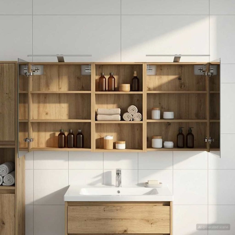 Ensemble de Meubles de Salle de Bain 3 pc 140 x 14,5 x 70 cm 615434615434