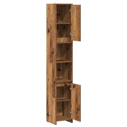 Armoire salle de bain vieux bois 30x30x183,5 cm bois ingénierie 615445615445