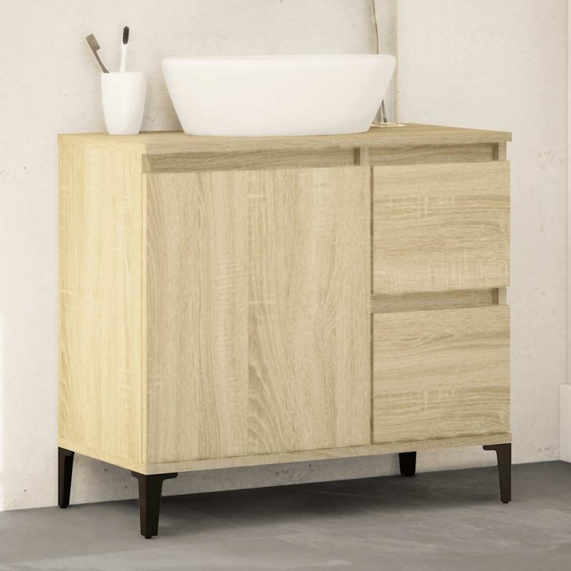 Armoire salle de bain chêne sonoma 65x33x60 cm 615462615462