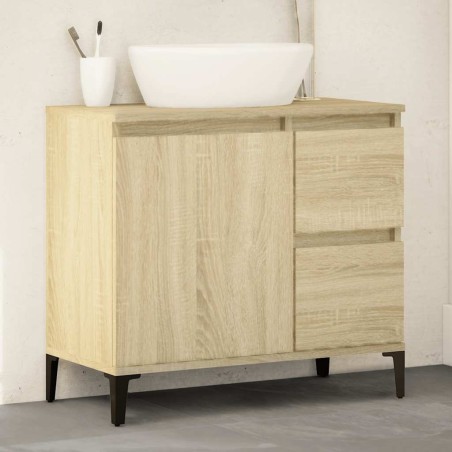 Armoire salle de bain chêne sonoma 65x33x60 cm 615462615462