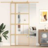Porte coulissante doré 90x205 cm verre ESG clair et aluminium 615464615464