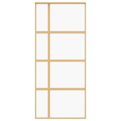 Porte coulissante doré 90x205 cm verre ESG clair et aluminium 615464615464