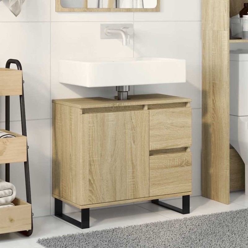 Armoire salle de bain chêne sonoma 65x33x60 cm 615466615466