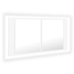 Armoire salle de bain à miroir LED Blanc 90x12x45 cm Acrylique 615467615467