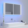 Armoire salle de bain à miroir LED Blanc 90x12x45 cm Acrylique 615467615467