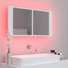 Armoire salle de bain à miroir LED Blanc 90x12x45 cm Acrylique 615467615467
