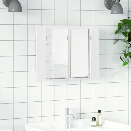 Armoire salle de bain à miroir LED Blanc 60x12x45 cm Acrylique 615468615468