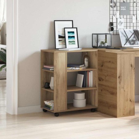 Armoire roulante chêne artisanal 60x35x75 cm bois d'ingénierie 615471615471