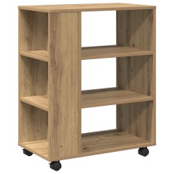 Armoire roulante chêne artisanal 60x35x75 cm bois d'ingénierie 615471615471